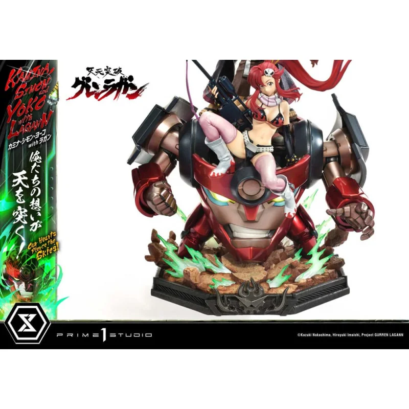 Gurren Lagann statuette Ultimate Premium Masterline Series 1/4 Kamina, Simon & Yoko with Lagann Deluxe Bonus Version 97 cm