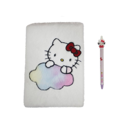 HELLO KITTY - Pack Notebook Peluche A5 + Stylo-Bille