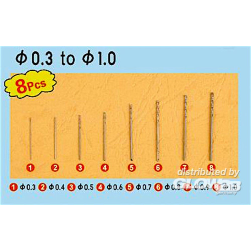 Twist forage Auger Bit Set 1 ( » 0,3 à 1,0 mm 8 pcs ea)