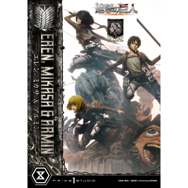 Attack on Titan Ultimate Premium Masterline statuette Eren, Mikasa, & Armin Deluxe Bonus Version 72 cm