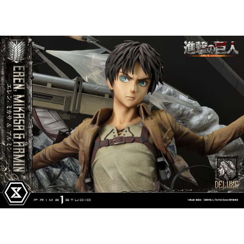 Attack on Titan Ultimate Premium Masterline statuette Eren, Mikasa, & Armin Deluxe Bonus Version 72 cm