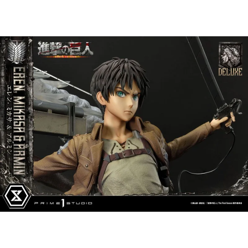 Attack on Titan Ultimate Premium Masterline statuette Eren, Mikasa, & Armin Deluxe Bonus Version 72 cm