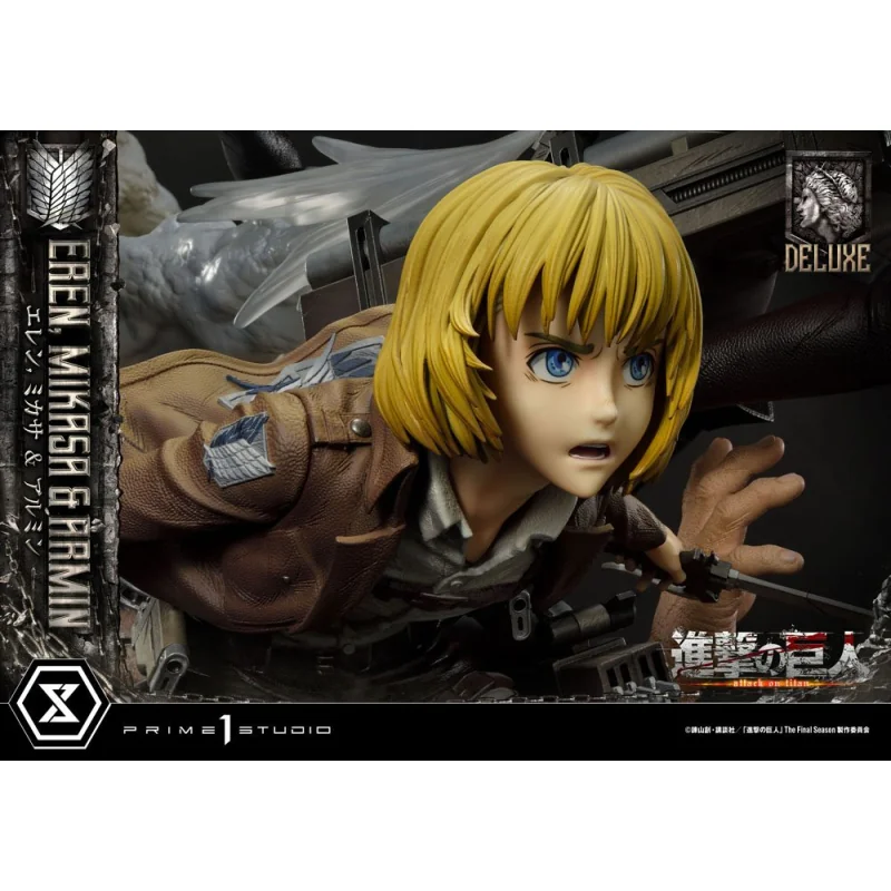 Attack on Titan Ultimate Premium Masterline statuette Eren, Mikasa, & Armin Deluxe Bonus Version 72 cm