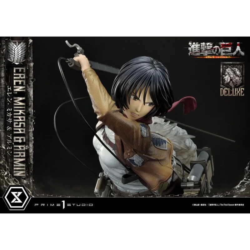 Attack on Titan Ultimate Premium Masterline statuette Eren, Mikasa, & Armin Deluxe Bonus Version 72 cm