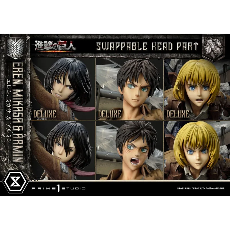 Attack on Titan Ultimate Premium Masterline statuette Eren, Mikasa, & Armin Deluxe Bonus Version 72 cm