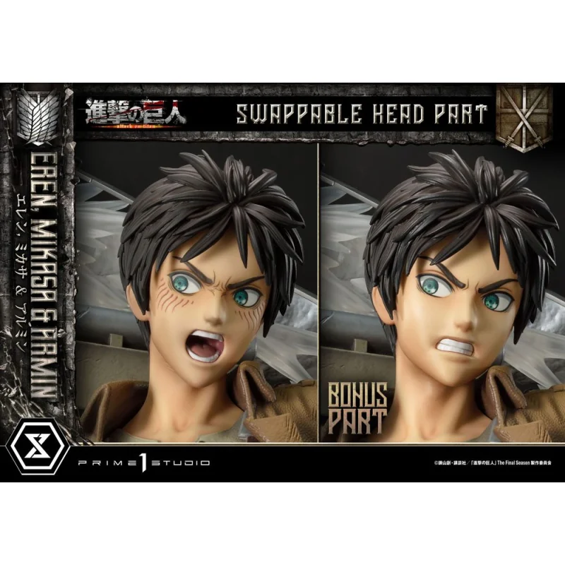 Attack on Titan Ultimate Premium Masterline statuette Eren, Mikasa, & Armin Deluxe Bonus Version 72 cm