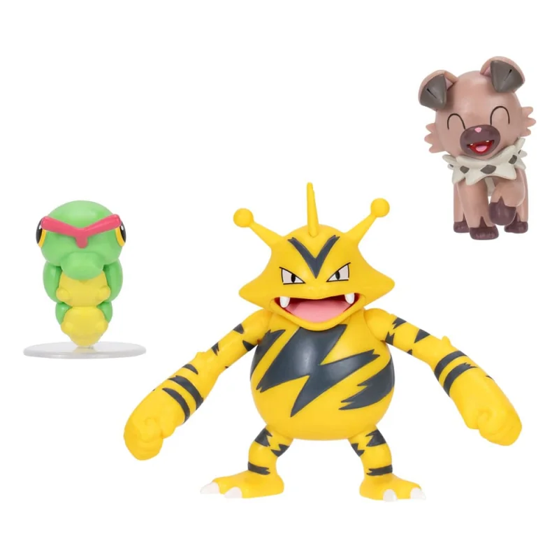 Pokémon pack 2 figurines Battle Figure Set Chenipan, Rocabot, Élektek