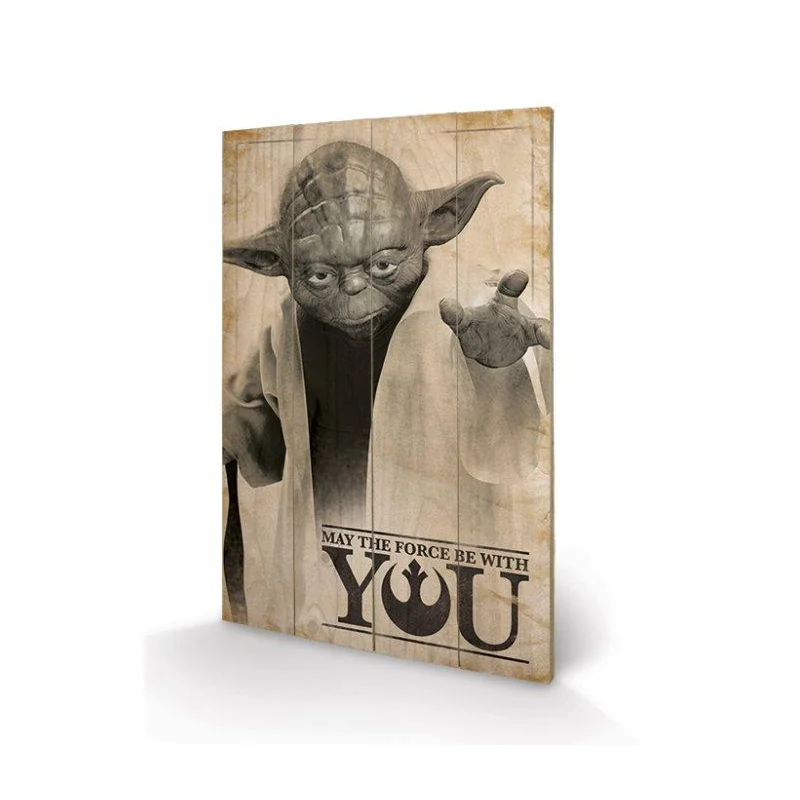 STAR WARS - May the Force Be with You - Impression sur bois 40x59cm