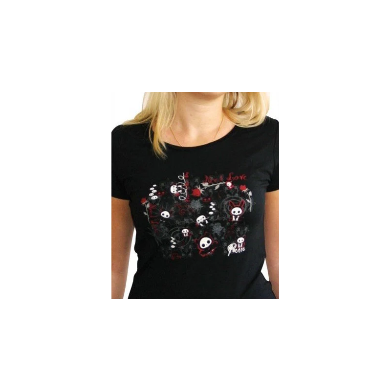 SKELANIMALS - T-Shirt DARK LOVE Femme Black Basic 