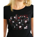 SKELANIMALS - T-Shirt DARK LOVE Femme Black Basic 