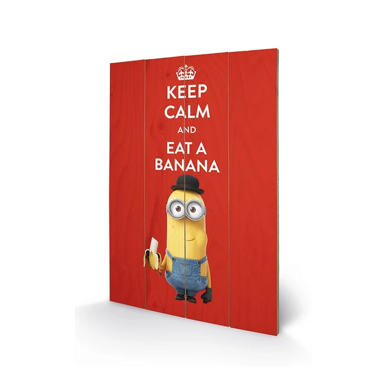 MINIONS - Keep Calm - Impression sur bois 40x59cm