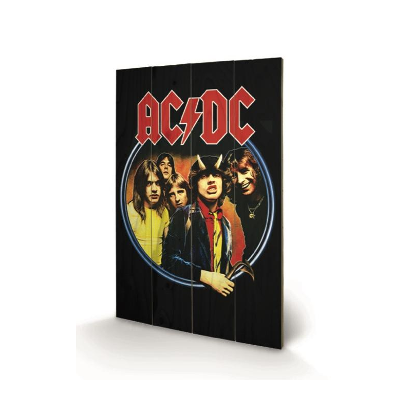 AC/DC - Group - Impression sur bois 40x59cm