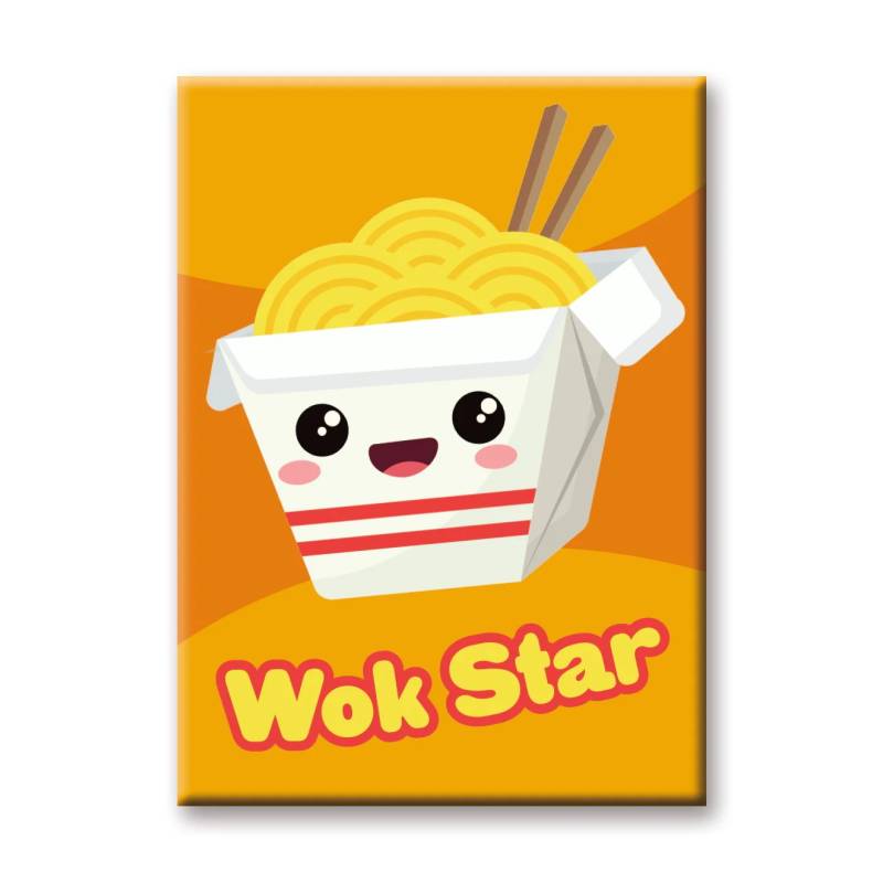 Aliments Kawaii : Aimant plat Wok Star