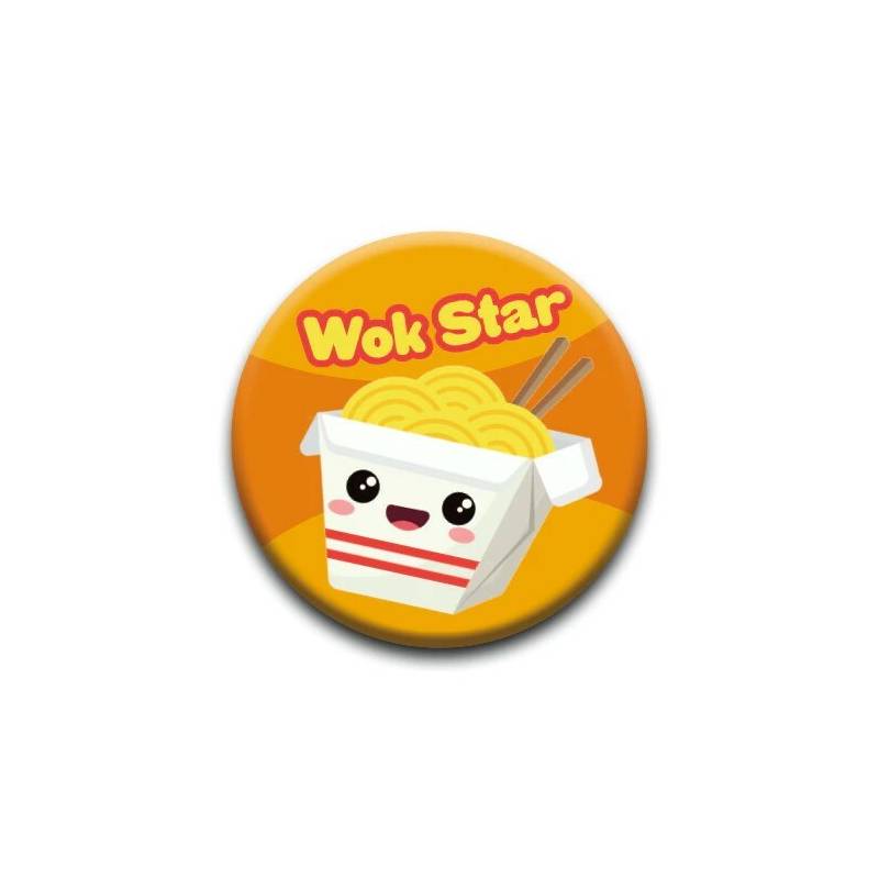 Aliments Kawaii : Bouton Pinback Wok Star