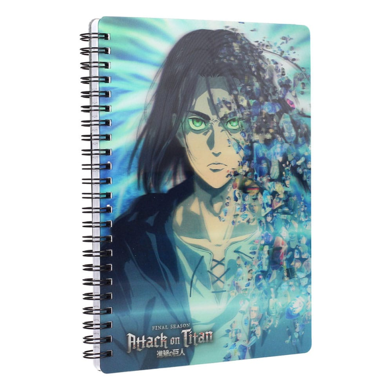 Attack on Titan cahier effet 3D Blue