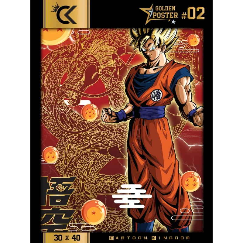 Posters et wallscrolls DBZ Dragon Ball Super Golden Poster Super Saiyan Son Goku