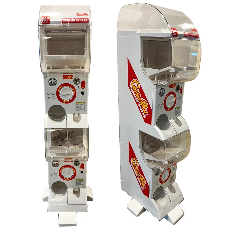 Réplique 1/1 Machine Gashapon Capsule Station Double Container + Display Showcase