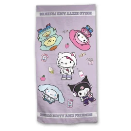  HELLO KITTY - Serviette de Plage 100% Coton - 90x140cm