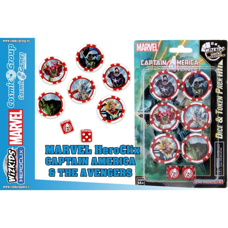 Marvel HeroClix : Captain America and the Avengers Dice and Token Pack