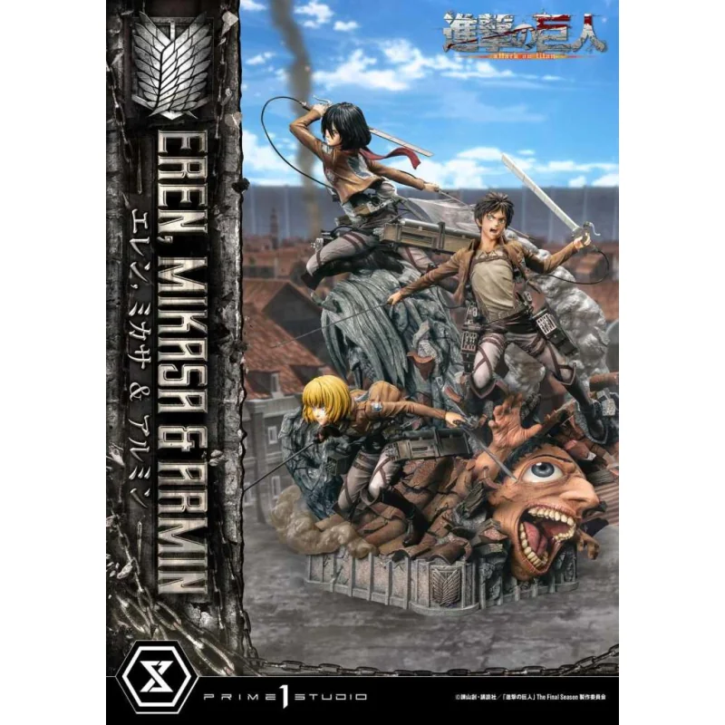 Attack on Titan Ultimate Premium Masterline statuette Eren, Mikasa, & Armin 72 cm