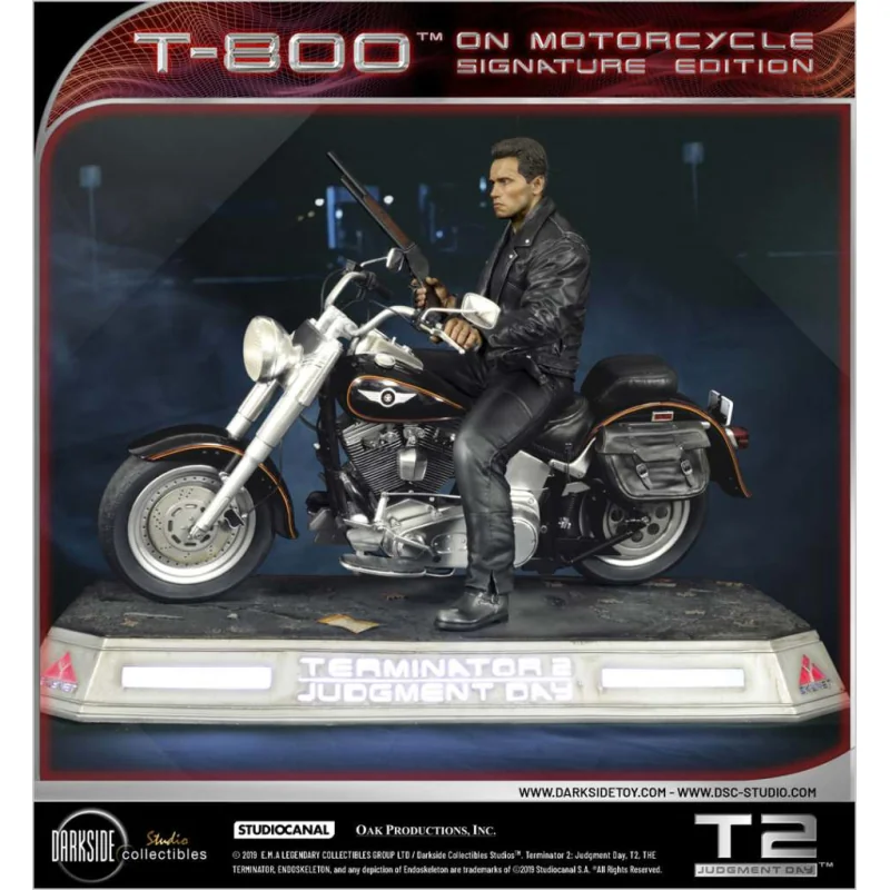 T-800 ON MOTORCYCLE LTD SIGN ED. STATUE