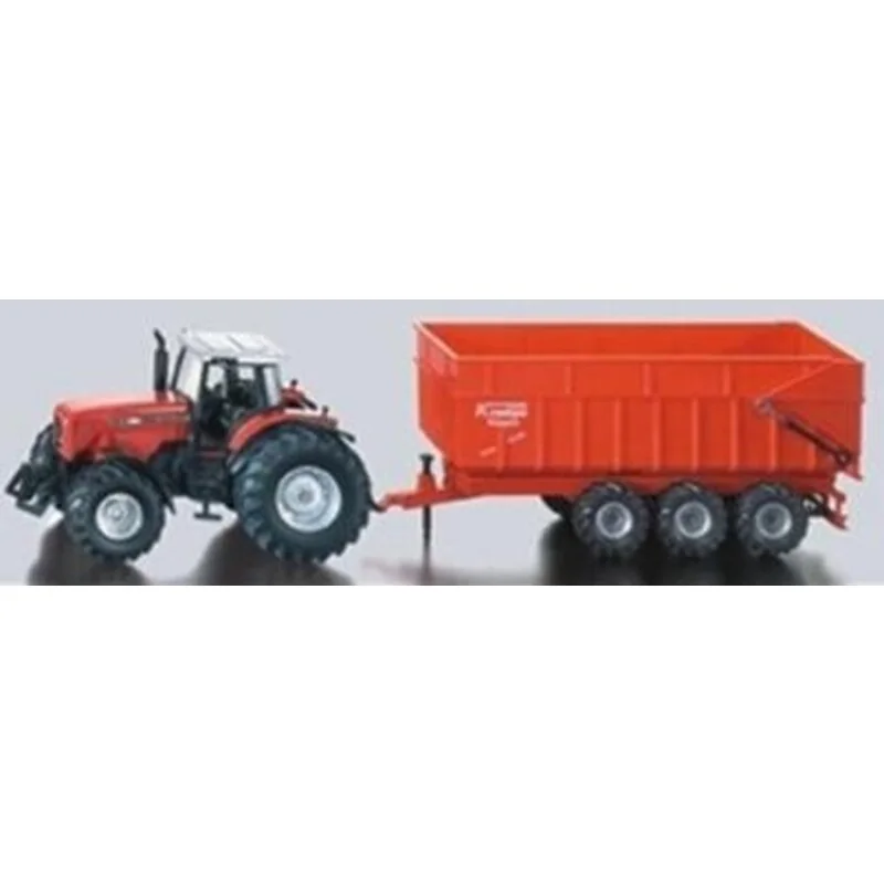 Miniature agricole tracteur massey ferguson +remorque 1/87