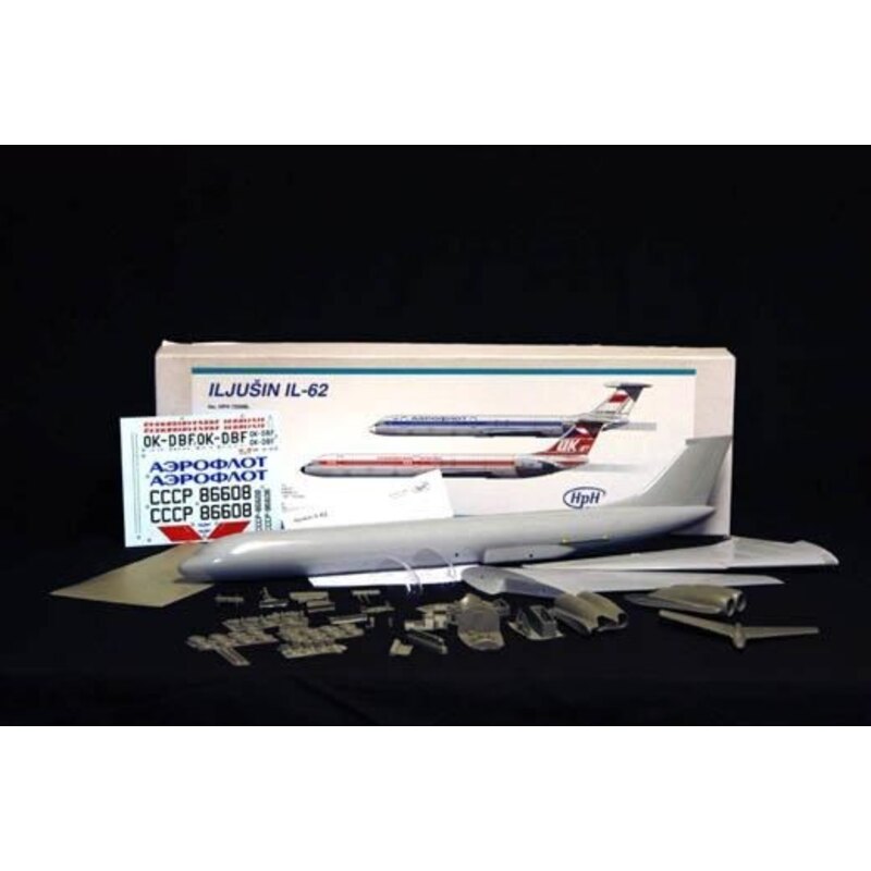 Maquette avion Iljushin Il-62 Decals Aeroflot and OK Jet (one piece fuselage and wings with resin engines, vacform windows etc)