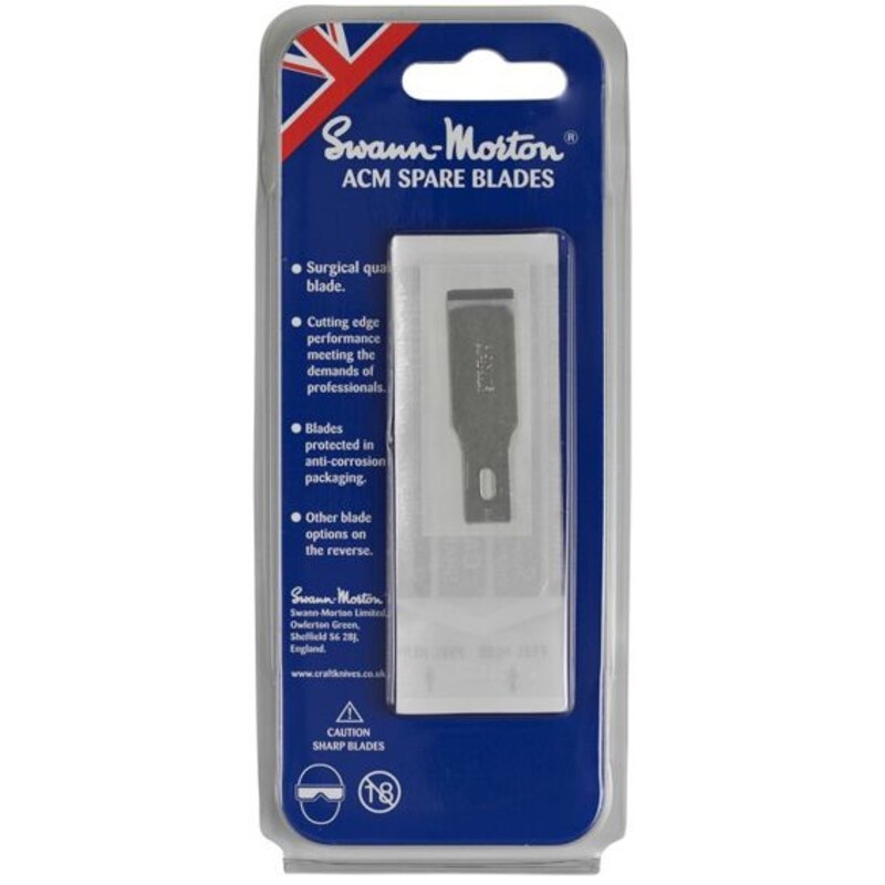  No.18 Blade to fit SM9106 No.2 and SM9107 no.5 handle in pack of 5 blades.